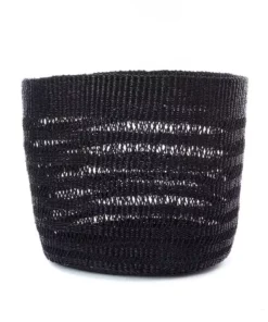 Swahili African Modern Raven Veta Vera Lace Weave Basket Bins Set Home Goods