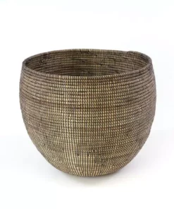 Swahili African Modern Home Goods Black Deep Nesting Basket Set 5 Swahili African Modern Home Goods Black Deep Nesting Basket Set