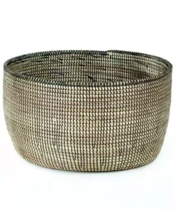 Swahili African Modern Solid Black Knitting Basket