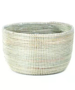 Swahili African Modern Solid White Knitting Basket Home Goods