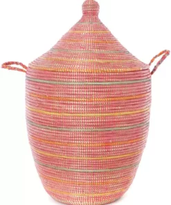 Swahili African Modern Home Goods Large Sunrise Stripes Laundry Hamper Basket