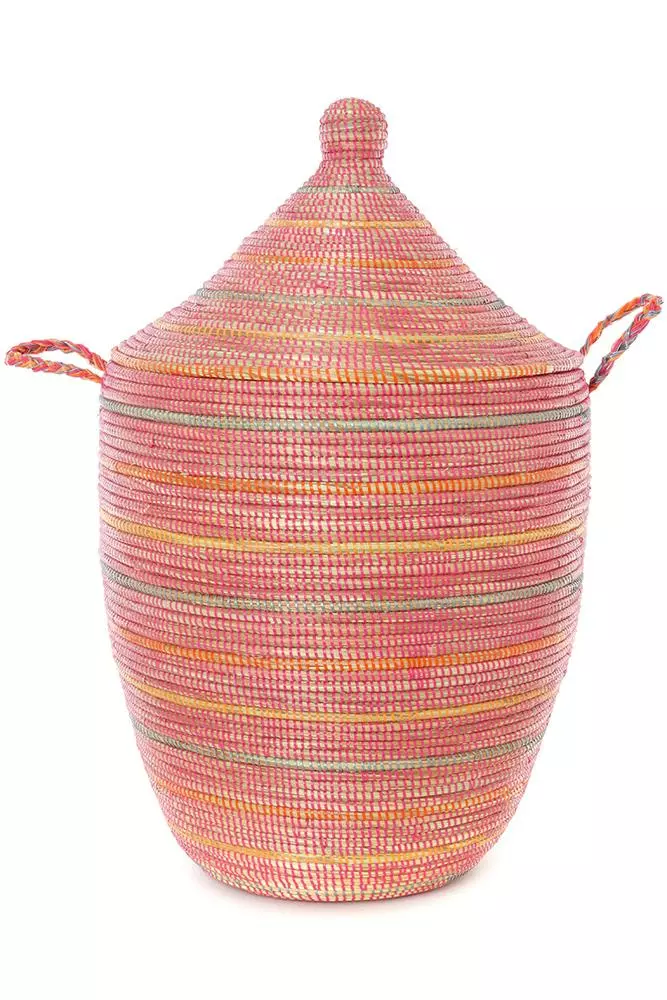 Swahili African Modern Home Goods Large Sunrise Stripes Laundry Hamper Basket 1 Swahili African Modern Home Goods Large Sunrise Stripes Laundry Hamper Basket