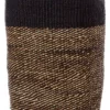 Swahili African Modern Tall Black Sisal And Banana Fiber Twill Basket Home Goods