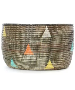 Swahili African Modern Baskets Teranga Triangles Knitting Basket