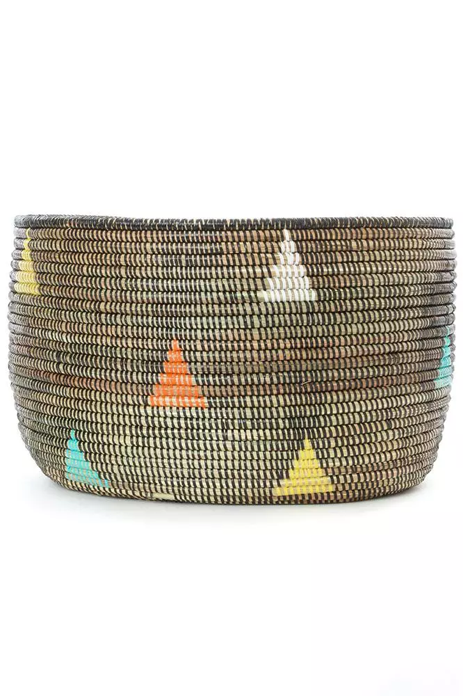 Swahili African Modern Baskets Teranga Triangles Knitting Basket 2 Swahili African Modern Baskets Teranga Triangles Knitting Basket