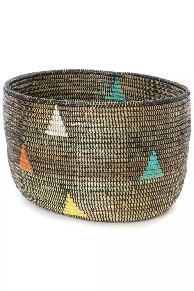 Swahili African Modern Baskets Teranga Triangles Knitting Basket 1 Swahili African Modern Baskets Teranga Triangles Knitting Basket