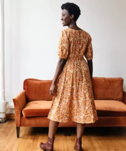 Mata Traders Sydney Paprika Suzani Midi Dress Clothing