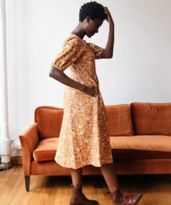 Mata Traders Sydney Paprika Suzani Midi Dress Clothing