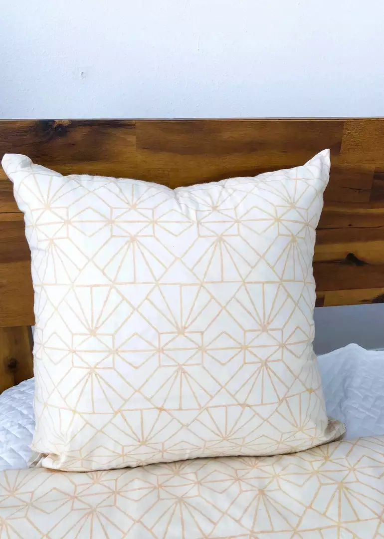 Symbology Reversible Pillowcase - Cream + Tan 1 Symbology Reversible Pillowcase - Cream + Tan