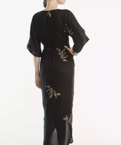 Symbology Best Sellers Cherry Blossom Modal Maxi Wrap - Black + Gold