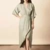 Symbology Sale Cherry Blossom Modal Maxi Wrap - Sage + Gold