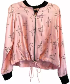 Symbology Dancing Ballerina Modal Bomber - Pink + Black