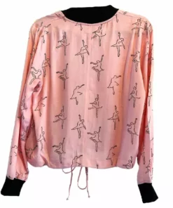 Symbology Dancing Ballerina Modal Bomber - Pink + Black