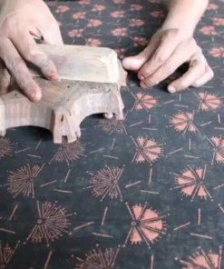 Symbology Ginkgo Leaf Midi Wrap Dress - Red + Silver