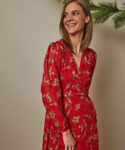 Symbology Hibiscus Empress Wrap Dress Red Lipstick + Gold Best Sellers