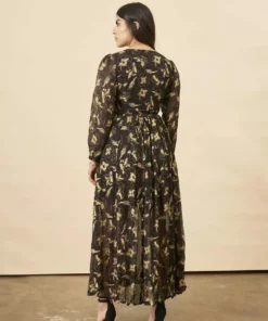 Symbology Hibiscus Flower Empress Maxi - Black + Gold Best Sellers