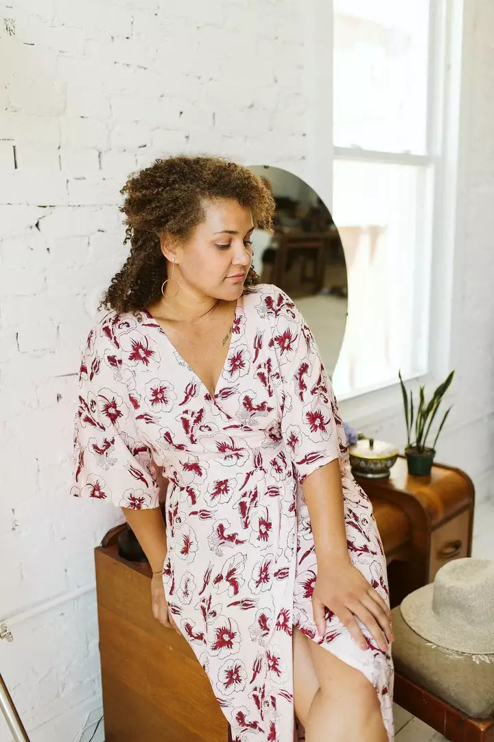 Symbology Hibiscus Flower Wrap - Rose + Berry 1 Symbology Hibiscus Flower Wrap - Rose + Berry