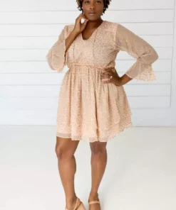 Symbology Leopard Chiffon Dress - Blush + Gold