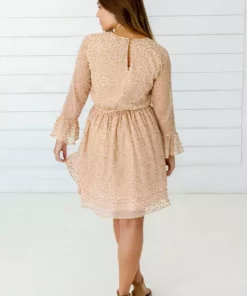 Symbology Leopard Chiffon Dress - Blush + Gold 8 Symbology Leopard Chiffon Dress - Blush + Gold