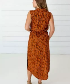 Symbology Leopard Modal Shirtdress - Sierra + Black Sale