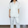 Symbology Best Sellers Modal Leopard Pajama Set - Cream + Sage