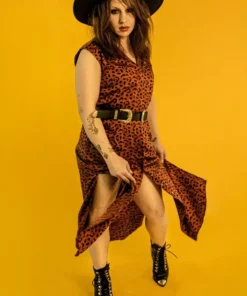 Symbology Leopard Modal Shirtdress - Sierra + Black Sale