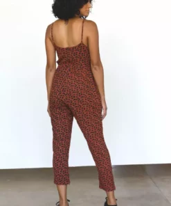 Symbology Leopard Strappy Jumpsuit - Sierra + Black