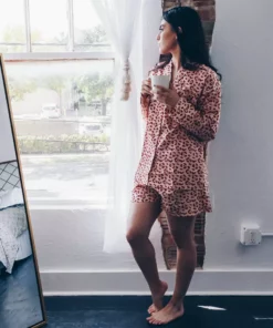 Symbology Best Sellers Leopard Pajama Set - Blush + Berry