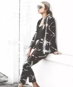 Symbology Silk And Modal Suit In Black & Grey Tie Dye Sale