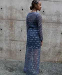 Symbology Sale Starry Nights Chiffon Dress - Smoky Sapphire + Silver