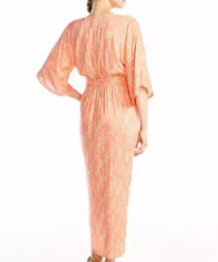 Symbology Stylized Modal Maxi Wrap Dress - Peach