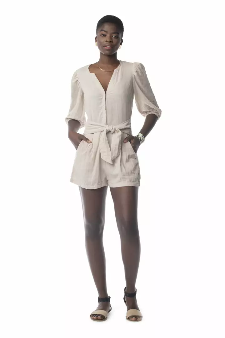 Synergy Organic Clothing Cadence Romper - Chateau Gray Sale 3 Synergy Organic Clothing Cadence Romper - Chateau Gray Sale