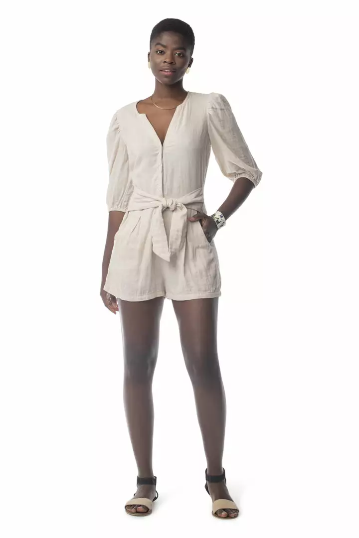 Synergy Organic Clothing Cadence Romper - Chateau Gray Sale 4 Synergy Organic Clothing Cadence Romper - Chateau Gray Sale