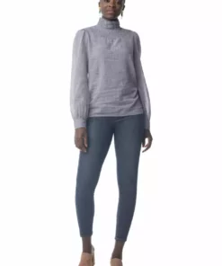 Synergy Organic Clothing Delphina Top - Navy Checked Best Sellers