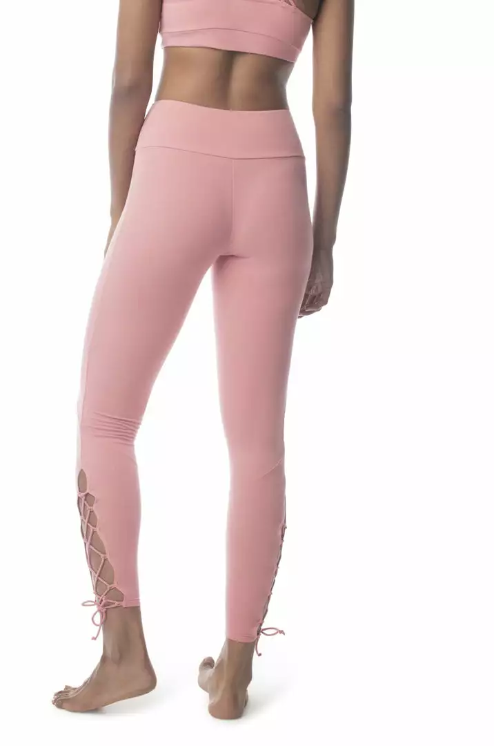 Synergy Organic Clothing Sale Lace Up Legging Pant - Mauve 3 Synergy Organic Clothing Sale Lace Up Legging Pant - Mauve
