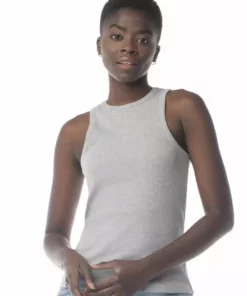 Synergy Organic Clothing Rib Knit Shell Tank Top - Heather Gray Sale