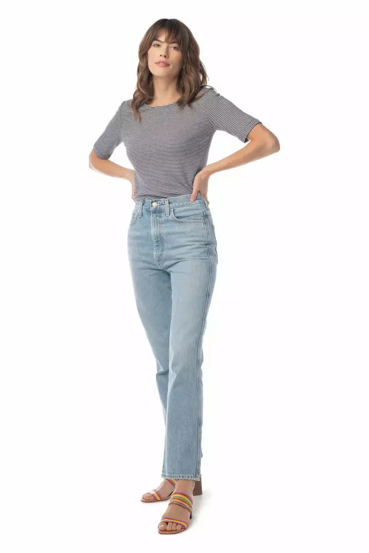 Synergy Organic Clothing Striped Column Tee - Black Sale 4 Synergy Organic Clothing Striped Column Tee - Black Sale