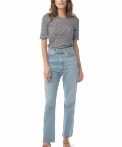 Synergy Organic Clothing Striped Column Tee - Black Sale 10 Synergy Organic Clothing Striped Column Tee - Black Sale