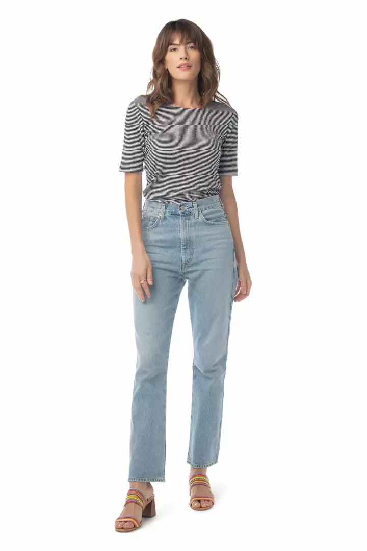 Synergy Organic Clothing Striped Column Tee - Black Sale 5 Synergy Organic Clothing Striped Column Tee - Black Sale