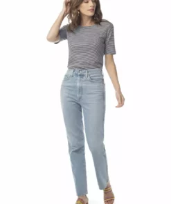 Synergy Organic Clothing Striped Column Tee - Black Sale 8 Synergy Organic Clothing Striped Column Tee - Black Sale