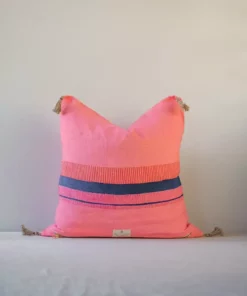 Soil To Studio Teejan Linen Throw Pillow Cover - Bright Pink