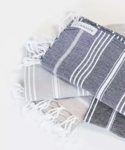 Amante Marketplace Home Goods Teleios Turkish Hand Towel - Gray