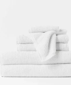 Coyuchi Temescal Ribbed Towels - Alpine White Home Goods