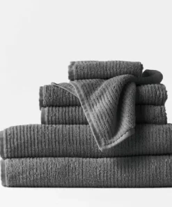 Coyuchi Home Goods Temescal Ribbed Towels - Shadow