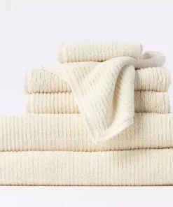 Coyuchi Temescal Ribbed Towels - Undyed