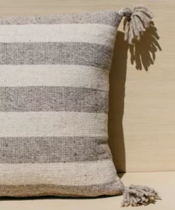 Territory Design Ancho Stripe Throw Pillow Cover - Gray