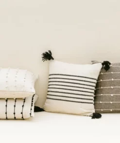 Territory Design Loops Throw Pillow Cover - Gray