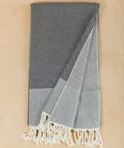 Territory Design Tunisian Beach / Bath Towel - Black Home Goods