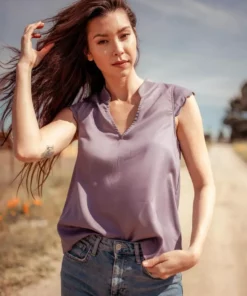 Valani Clothing Thavy Tencel Top - Purple Sage