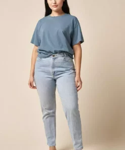 The Standard Stitch Made In USA Boxy Crew - Stone Blue 6 The Standard Stitch Made In USA Boxy Crew - Stone Blue